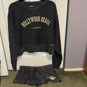 Hollywood Beach Sweatshirt and shorts set